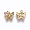 Brass Micro Pave Cubic Zirconia Charms ZIRC-E161-03G-1