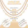 3Pcs 3 Styles Brass Chain Stackable Nacklaces Set NJEW-BBC0001-30-2