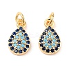 Brass Micro Pave Cubic Zirconia Pendants KK-B102-02G-1