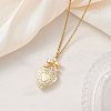 Alloy Bowknot Heart Locket Pendant 304 Stainless Steel Cable Chain Necklaces for Women NJEW-JN05904-1