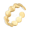 Ion Plating(IP) 304 Stainless Steel Shell Wrap Open Cuff Ring for Women LS-RJEW-N038-100LG-1