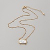 Simulated Druzy Resin Oval Pendant Necklace with Alloy Satellite Chains NJEW-WH0016-39G-06-2