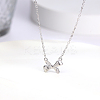 Non-Tarnish 304 Stainless Steel Bowknot Pendant Necklace for Women YR9131-2-1