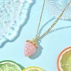 3Pcs Acrylic Rhinestone Pendant Necklaces NJEW-JN05442-02-1