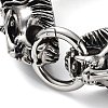 304 Stainless Steel Lion Head Herringbone Chain Bracelets for Men & Women BJEW-D031-22AS-2