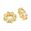 Brass Pave Clear Cubic Zirconia European Beads CU-CBA6A75-21G-2