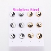 Feng Shui 304 Stainless Steel Stud Earrings EJEW-I235-16-4