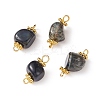 Natural Agate Dyed Beads Link Connectors PALLOY-JF00890-05-1