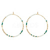 Handmade Glass Seed Beads Hoop Earrings HQ0649-3-1