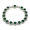 Rack Plating Brass Pave Cubic Zirconia Flat Round Links Bracelets for Women BJEW-H604-02P-01-1