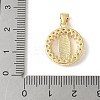 Brass Micro Pave Clear Cubic Zirconia Pendants ZIRC-I071-02G-02-3
