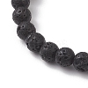 Natural Lava Rock Beads Stretch Bracelets for Women BJEW-JB13268-4
