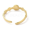 304 Stainless Steel Flat Round Wrap Open Cuff Ring for Women RJEW-I098-04G-3