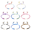 8Pcs 8 Colors Gradient Color Adjustable Braided Segment Dyed Nylon Bracelets AJEW-TA0001-31-1