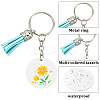 DIY Blank Double-sided Heat Transfer Aluminium Pendant Keychain Making Kits DIY-SP0005-26D-6