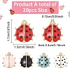20Pcs 5 Colors Alloy Enamel Pendants ENAM-YW0005-67-2