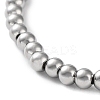 Non-Tarnish 316 Surgical Stainless Steel Round Beaded Stretch Bracelets LS-BJEW-M305-01B-P-2