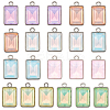 28Pcs 7 Colors Alloy Glass Pendants FIND-SC0015-31P-1