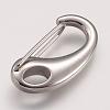 304 Stainless Steel Push Gate Snap Keychain Clasp Findings STAS-P170-02P-2