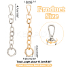 2Pcs 2 Colors Iron Cable Chain Purse Strap Extenders IFIN-WR0001-11B-2