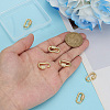 6Pcs Brass Micro Pave Clear Cubic Zirconia Screw Carabiner Lock Charms ZIRC-ME0001-07-3