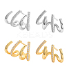 2Pairs 2 Colors Rack Plating Claw Brass Clip-on Earrings EJEW-GO0001-08-1