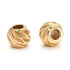 Brass Corrugated Beads KK-F828-04G-2