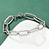 304 Stainless Steel Paperclip Chain Bracelets for Women Men BJEW-Z143-24P-1