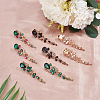 4 Pairs 4 Colors Rhinestone Teardrop Flower Dangle Stud Earrings EJEW-AN0004-16-7