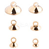 120Pcs 6 Styles Brass Bead Cap Pendant Bails DIY-SP0004-25LG-6