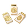 Rack Plating Religion Brass Pave Shell Rectangle Pendants KK-K345-14G-1