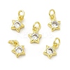 Brass Cubic Zirconia Charms KK-E068-VB228-2