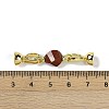 Natural Red Jasper with Brass Fold Over Clasps G-G141-02G-17-3