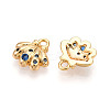 Brass Micro Pave Cubic Zirconia Charms KK-N261-98G-2