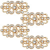 4Pcs Flower Alloy Crystal Rhinestone Adjustable Jean Button Pins FIND-CY0002-27G-1