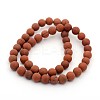 Frosted Grade A Natural Red Jasper Round Bead Strands LS-G-M272-17-10mm-2