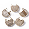 Natural Picture Jasper Semi Circle Pendants G-S359-011E-1