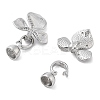 Brass Micro Pave Clear Cubic Zirconia Fold Over Clasps KK-Z080-05P-2