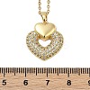 Brass Micro Pave Clear Cubic Zirconia Heart Pendant Necklaces NJEW-K280-07G-3