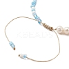 3Pcs 3 Color Glass Seed & Natural Pearl Braided Bead Bracelets Set BJEW-JB09572-5