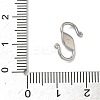 304 Stainless Steel Rhinestone S-Hook Clasps STAS-G373-05P-3