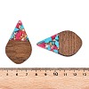 Transparent Resin and Walnut Wood Pendants RESI-T057-06K-4