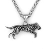 304 Stainless Steel Viking Wolf Pendant Necklaces for Men FS-WG017A5-01-2