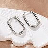 Non-Tarnish 304 Stainless Steel Oval Hoop Earrings X-EJEW-M218-02A-P-1
