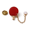 Table Tennis with Chain Dangle Enamel Pin JEWB-TAC0006-33-1