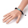 Natural Lava Rock and Non-Magnetic Synthetic Hematite Beads Braided Bead Bracelets BJEW-JB03975-03-4