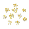 10Pcs 10 Styles Brass Micro Pave Cubic Zirconia Charms KK-CJ0003-75-8