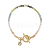 Gradient Natural Mixed Stone Faceted Round Beaded Bracelets BJEW-JB14398-03-3