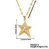 Elegant Brass Micro Pave Clear Cubic Zirconia Star Pendant Necklaces EY0411-1-3