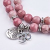 Natural Rhodochrosite Wrap Bracelets BJEW-E329-06C-2